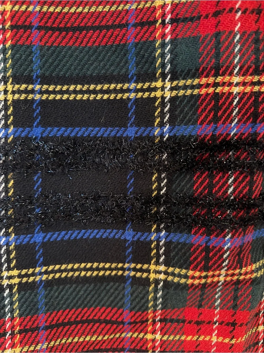 J. Crew Holiday Festive Red Black Blue Tartan Mini Skirt